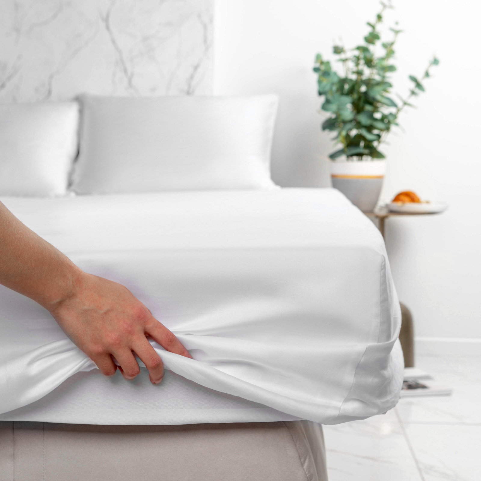 Простыня на резинке Soft Box Белый жемчуг 160х200х30см, тенсель, 100% эвкалиптовое волокно, RST-PROST
Простыня на резинке Soft Box Белый жемчуг 160х200х30см, тенсель, 100% эвкалиптовое волокно, RST-PROST