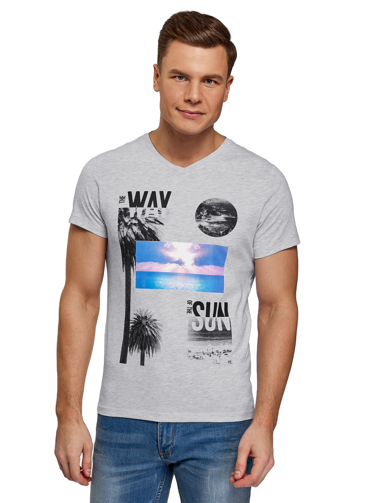 фото Футболка мужская oodji 5l612001i-3 серая xs