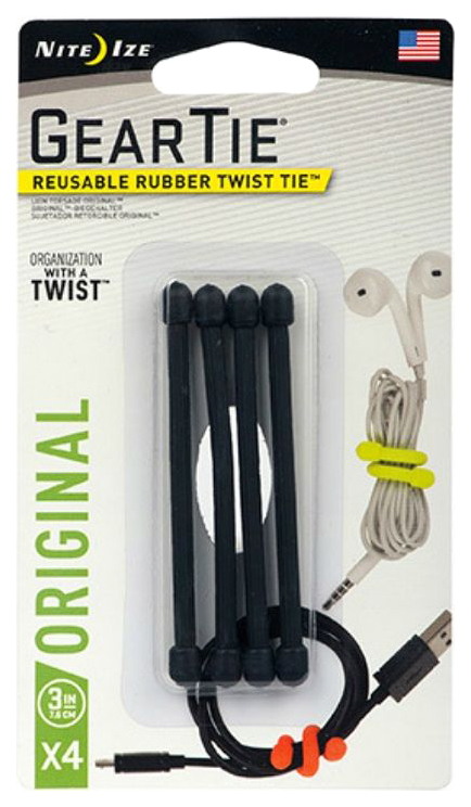 Набор хомутов Nite Ize Gear Tie 3" 4 шт. GT3-4PK-01 Black
Набор хомутов Nite Ize Gear Tie 3" 4 шт. GT3-4PK-01 Black