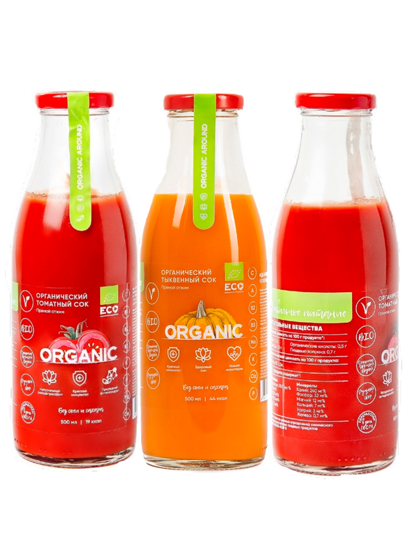 Набор органических соков ОРГАНИК ЭРАУНД: томатный (2 вида), тыквенный. 500мл*3 бутылки, 3 шт.
Набор органических соков ОРГАНИК ЭРАУНД: томатный (2 вида), тыквенный. 500мл*3 бутылки, 3 шт.