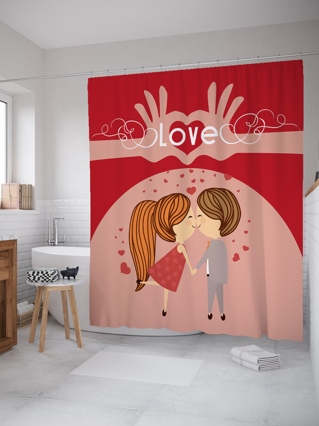 JoyArty Штора (занавеска) для ванной «My love» из ткани, 180х200 см с крючками, Красный;розовый;серый, серия 1-225
JoyArty Штора (занавеска) для ванной «My love» из ткани, 180х200 см с крючками, Красный;розовый;серый, серия 1-225