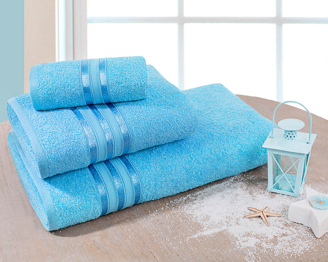 фото Набор из 3-х полотенец "гармоника" бирюзовый doome