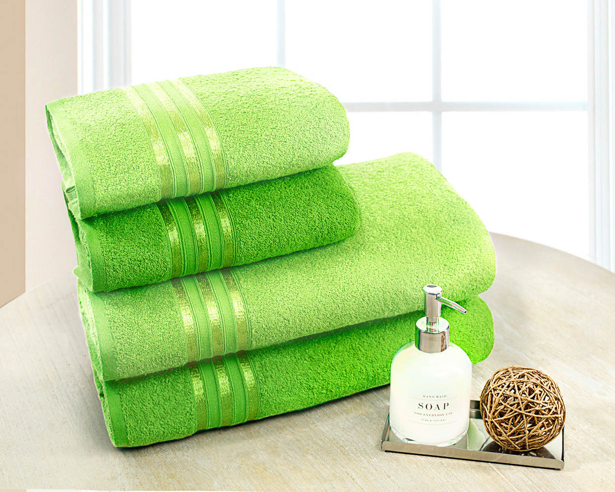 фото Набор из 4-х полотенец doome гармоника салатовый, зеленый