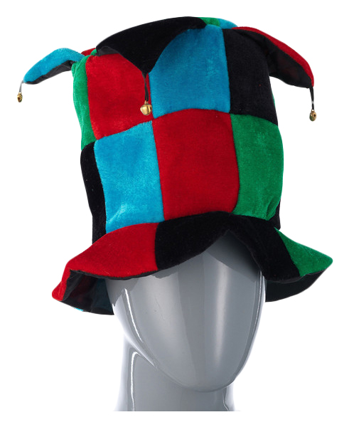 фото Аксессуар для карнавала snowmen шутовская шляпа с бубенцами черно красно зеленая е40247
