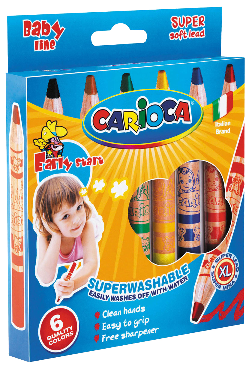 Цветные карандаши BABY JUMBO CARIOCA, Черный;коричневый;зеленый;желтый;синий;красный, BABY JUMBO 6 шт.
Цветные карандаши BABY JUMBO CARIOCA, Черный;коричневый;зеленый;желтый;синий;красный, BABY JUMBO 6 шт.