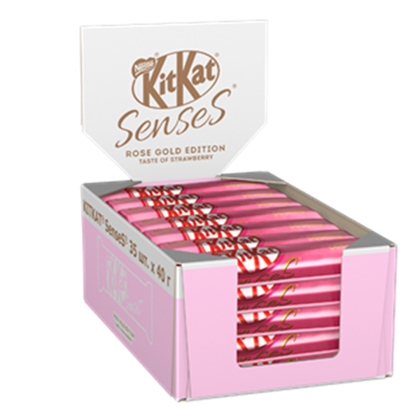 Белый шоколад Kit Kat senses rose gold edition клубника и молочный шоколад 35 штук по 40 г
Белый шоколад Kit Kat senses rose gold edition клубника и молочный шоколад 35 штук по 40 г
