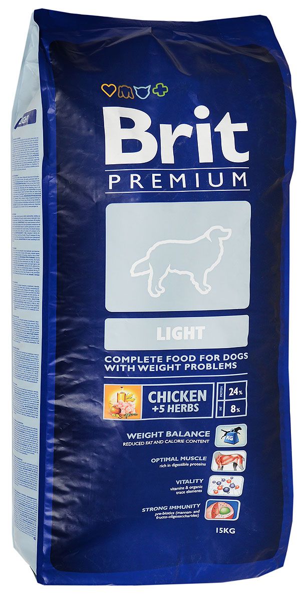 Сухой корм для собак Brit Premium Light, для склонных к полноте, индейка и овес, 15кг, Premium Light
Сухой корм для собак Brit Premium Light, для склонных к полноте, индейка и овес, 15кг, Premium Light