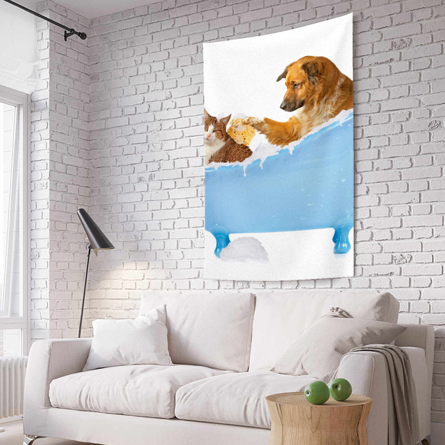 Вертикальное фотопанно на стену JoyArty Кот и пес в ванной 150x200 см, Кот и пес в ванной
Вертикальное фотопанно на стену JoyArty Кот и пес в ванной 150x200 см, Кот и пес в ванной