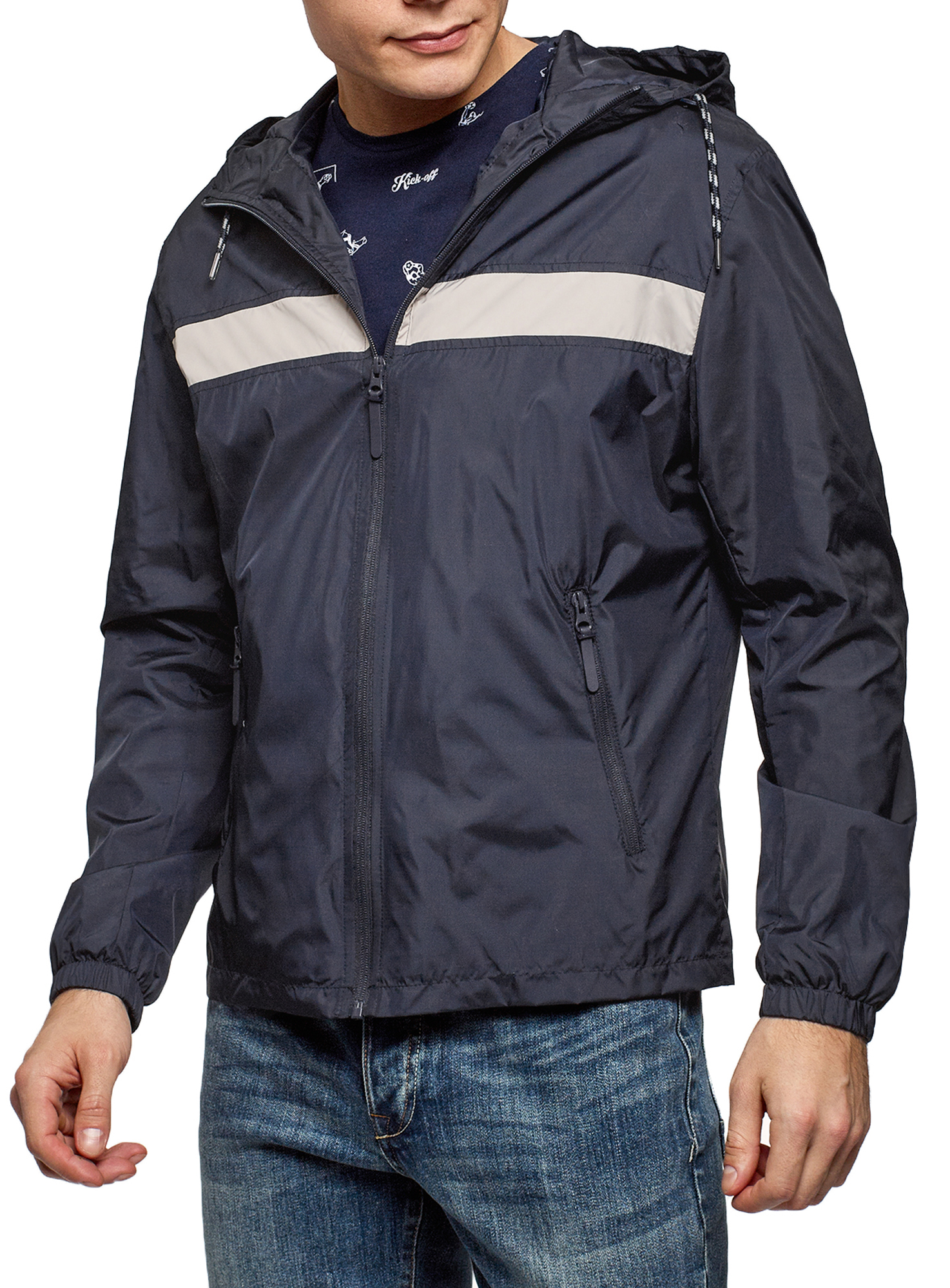 фото Ветровка мужская oodji 1l621002m синяя 2xl