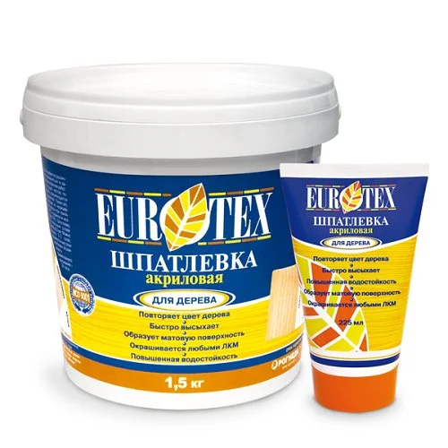 Шпатлевка по дереву акриловая ДУБ 1,5кг Eurotex Т-ра перевозки не ниже +5град, Бежевый
Шпатлевка по дереву акриловая ДУБ 1,5кг Eurotex Т-ра перевозки не ниже +5град, Бежевый