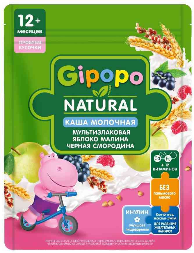 Каша детская Gipopo мультизлаковая молочная яблоко-малина-черная смородина 12м+ 200г
Каша детская Gipopo мультизлаковая молочная яблоко-малина-черная смородина 12м+ 200г