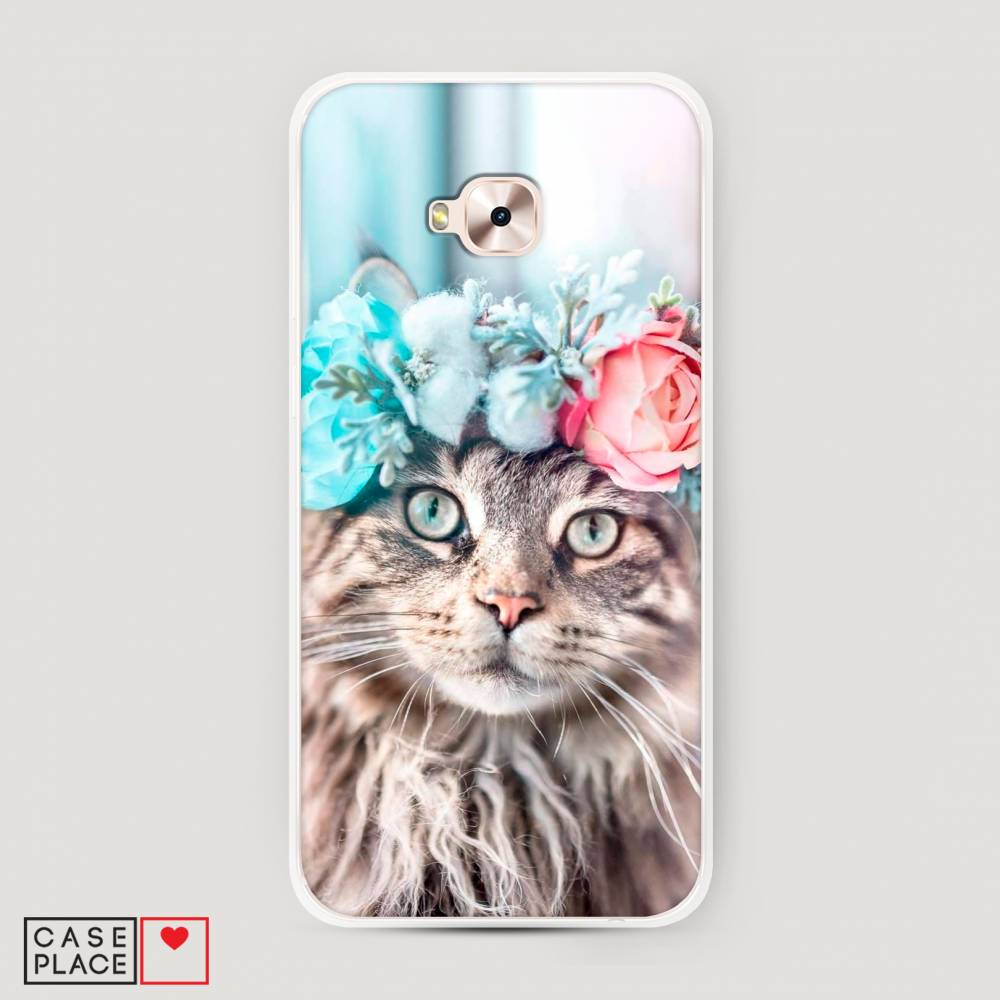 фото Чехол awog "кот в венке" для asus zenfone 4 selfie pro zd552kl