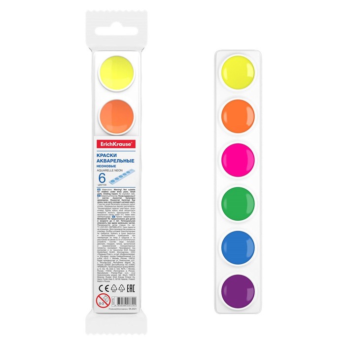 Акварель ErichKrause Basic Light Pack, 6 цветов, неоновая, Желтый;оранжевый;розовый;фиолетовый;синий;зеленый
Акварель ErichKrause Basic Light Pack, 6 цветов, неоновая, Желтый;оранжевый;розовый;фиолетовый;синий;зеленый