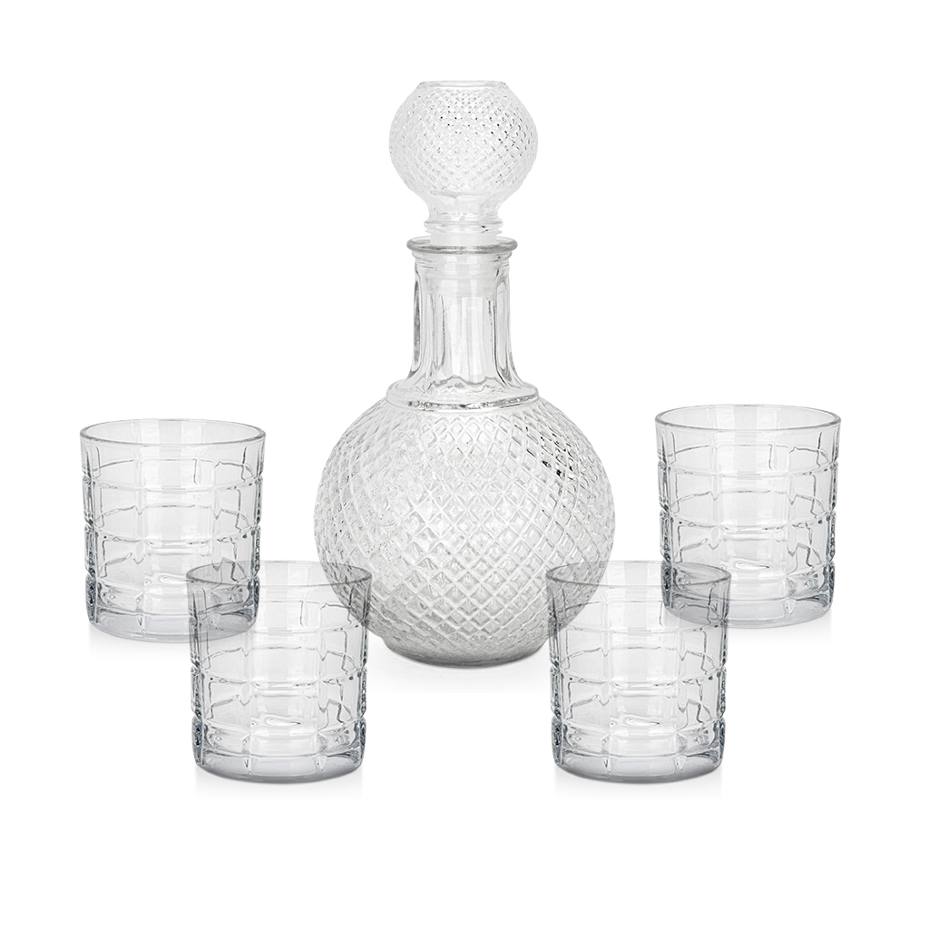 Набор для напитков из 5 предметов Fissman штоф 1000мл, стаканы 300мл, стекло 16477_, Прозрачный
Набор для напитков из 5 предметов Fissman штоф 1000мл, стаканы 300мл, стекло 16477_, Прозрачный