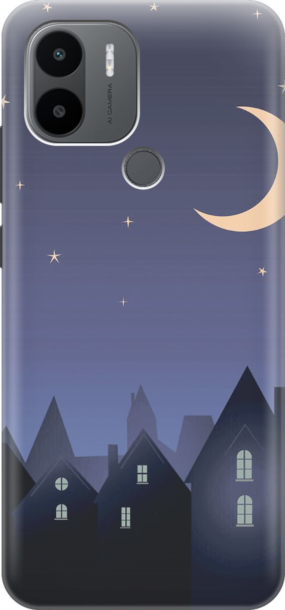 Силиконовый чехол на Xiaomi Redmi A1+ с принтом "Месяц над городом", Синий;черный, 158132
Силиконовый чехол на Xiaomi Redmi A1+ с принтом "Месяц над городом", Синий;черный, 158132