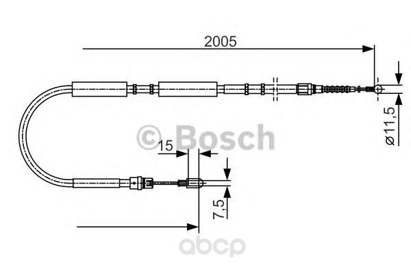 фото Трос cтояночного тормоза bosch 1987477923