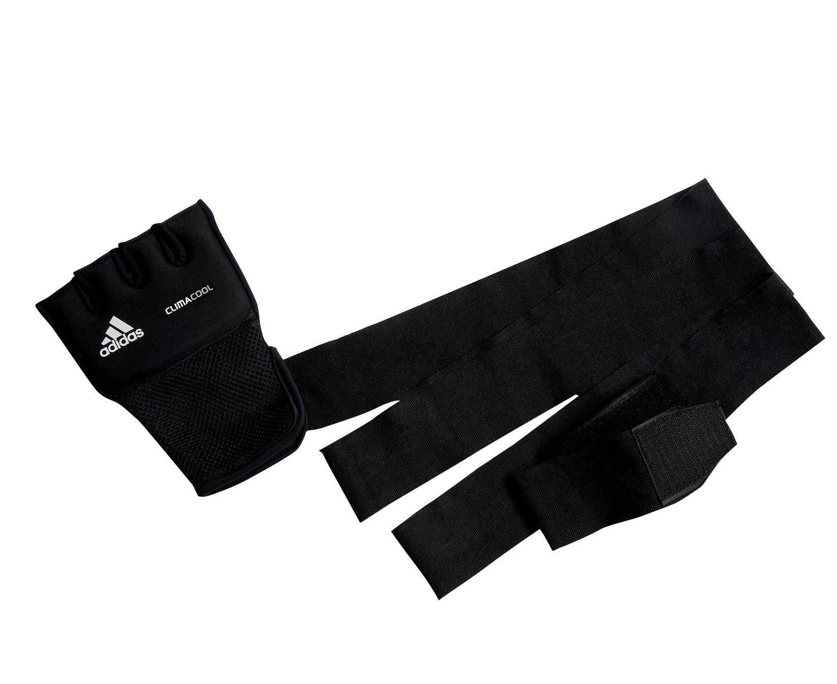 фото Накладки гелевые adidas с бинтом 2 метра quick wrap glove mexican черные s/m