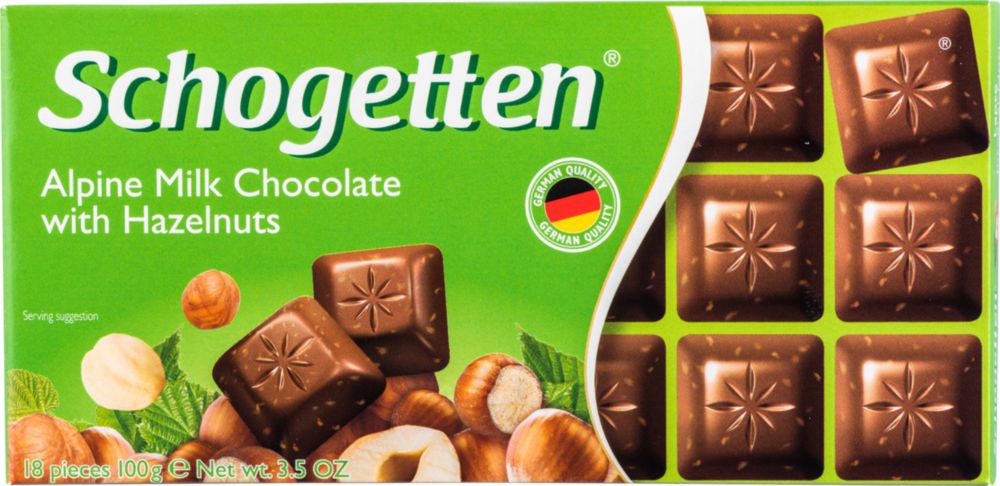 Шоколад Schogetten | Alpine milk chocolate with hazelnuts, молочный, с фундуком, 100 г
Шоколад Schogetten | Alpine milk chocolate with hazelnuts, молочный, с фундуком, 100 г
