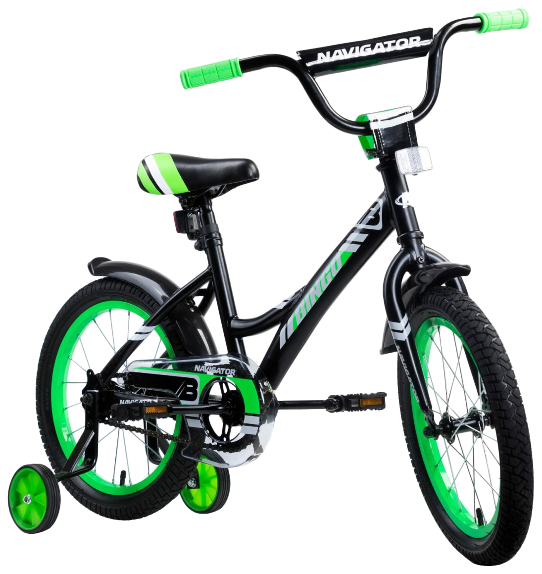 фото Велосипед детский двухколесный navigator bingo вм16137 черно-зеленый