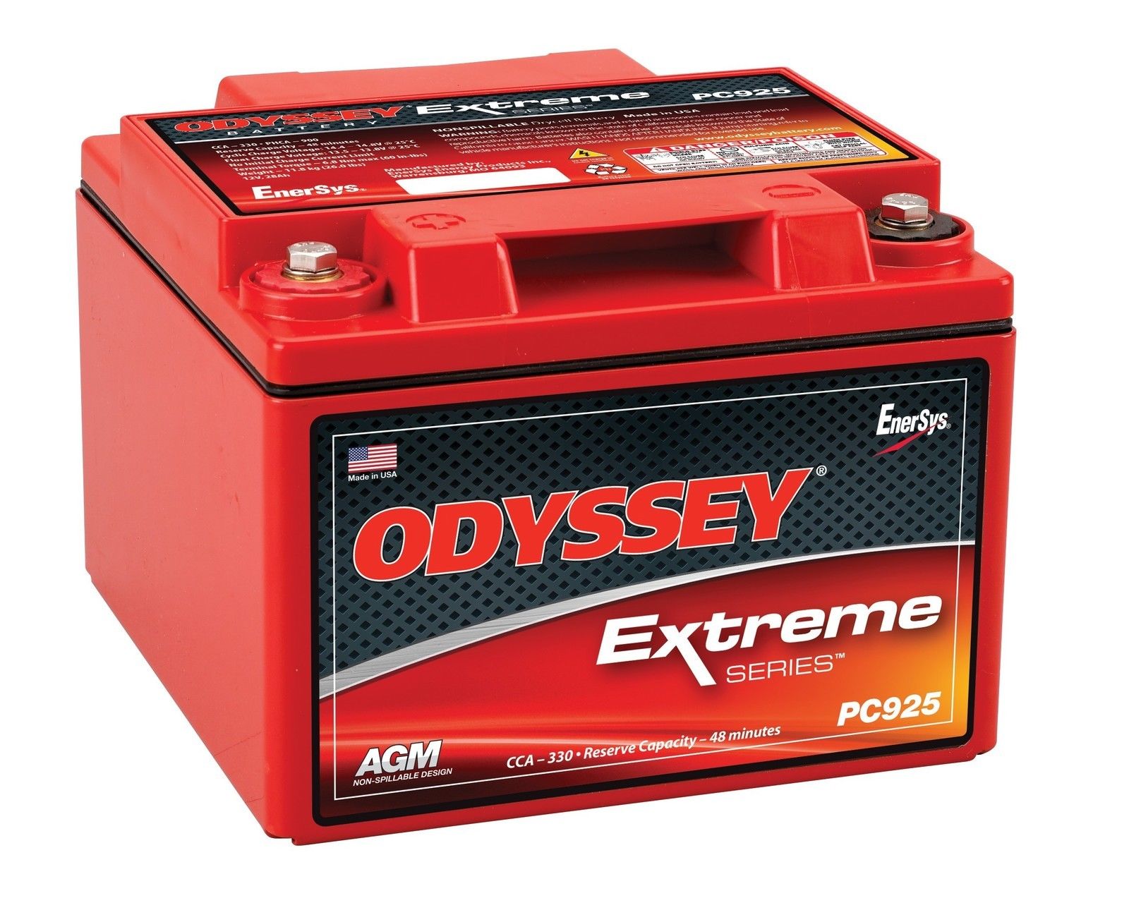 Аккумулятор Odyssey PC925 12В 28Ач 330CCA 168,7x179,1x148,1 мм Обратная (-+)
Аккумулятор Odyssey PC925 12В 28Ач 330CCA 168,7x179,1x148,1 мм Обратная (-+)