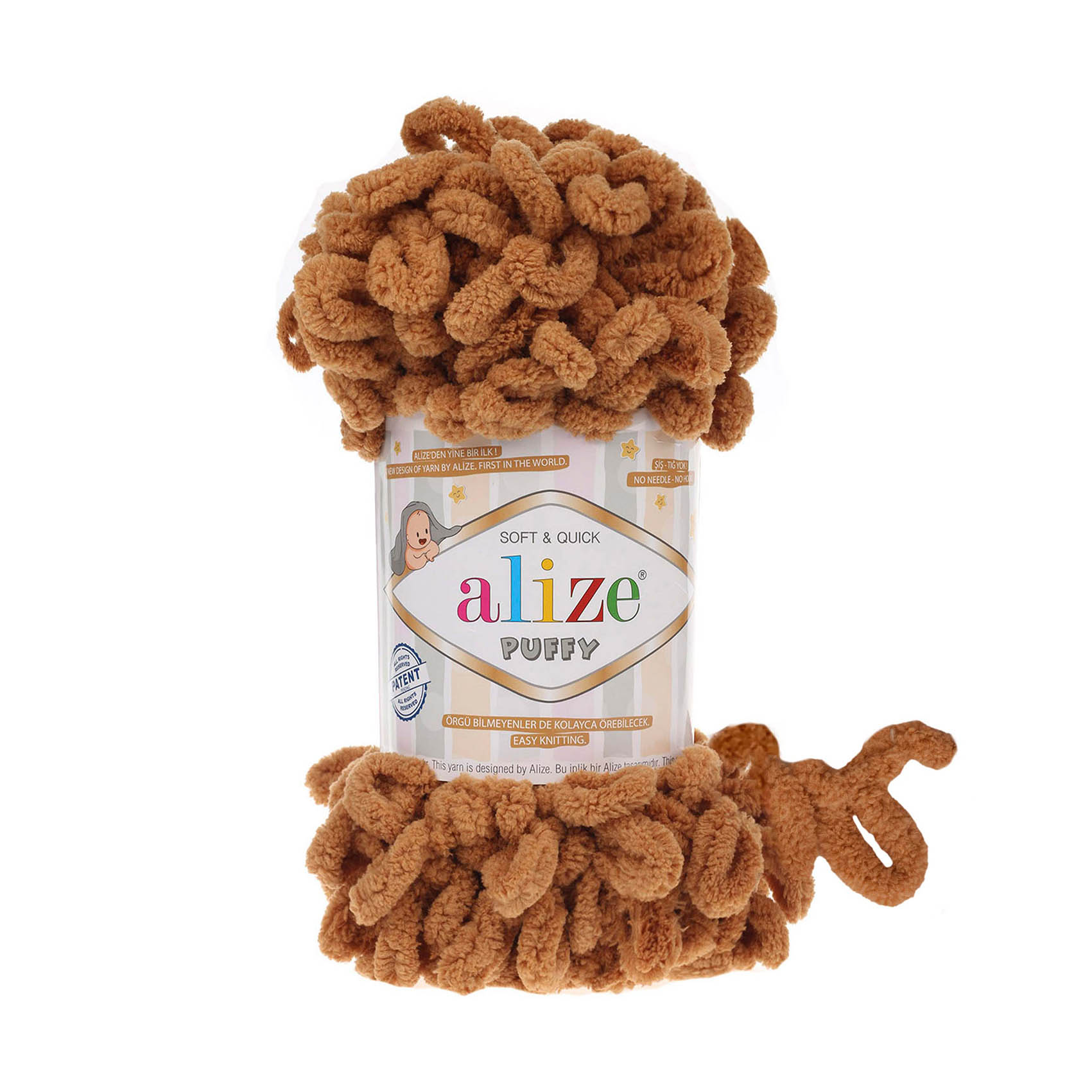 Пряжа Alize Puffy 100% микрополиэстер 9 м/100 гр 179 Верблюжий, 5 мотков, Коричневый, Puffy NL01
Пряжа Alize Puffy 100% микрополиэстер 9 м/100 гр 179 Верблюжий, 5 мотков, Коричневый, Puffy NL01