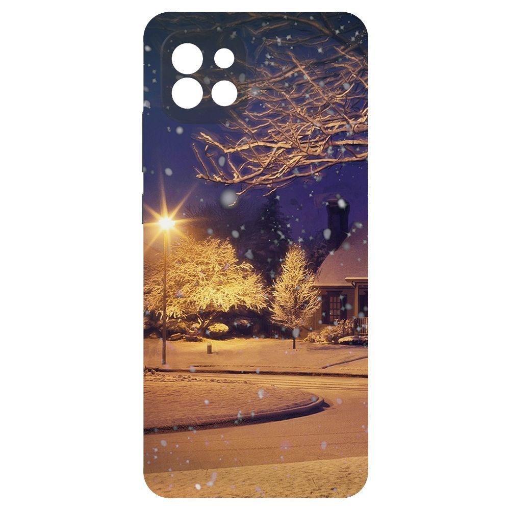 фото Чехол-накладка krutoff софт кейс зимняя сказка для samsung galaxy a03 (a035) черный