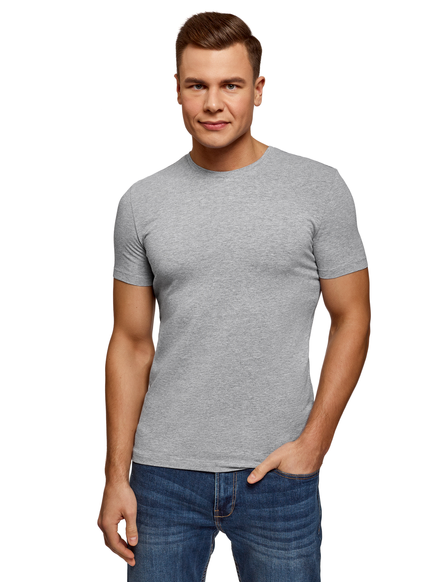 фото Футболка мужская oodji 5b611004m серая xl