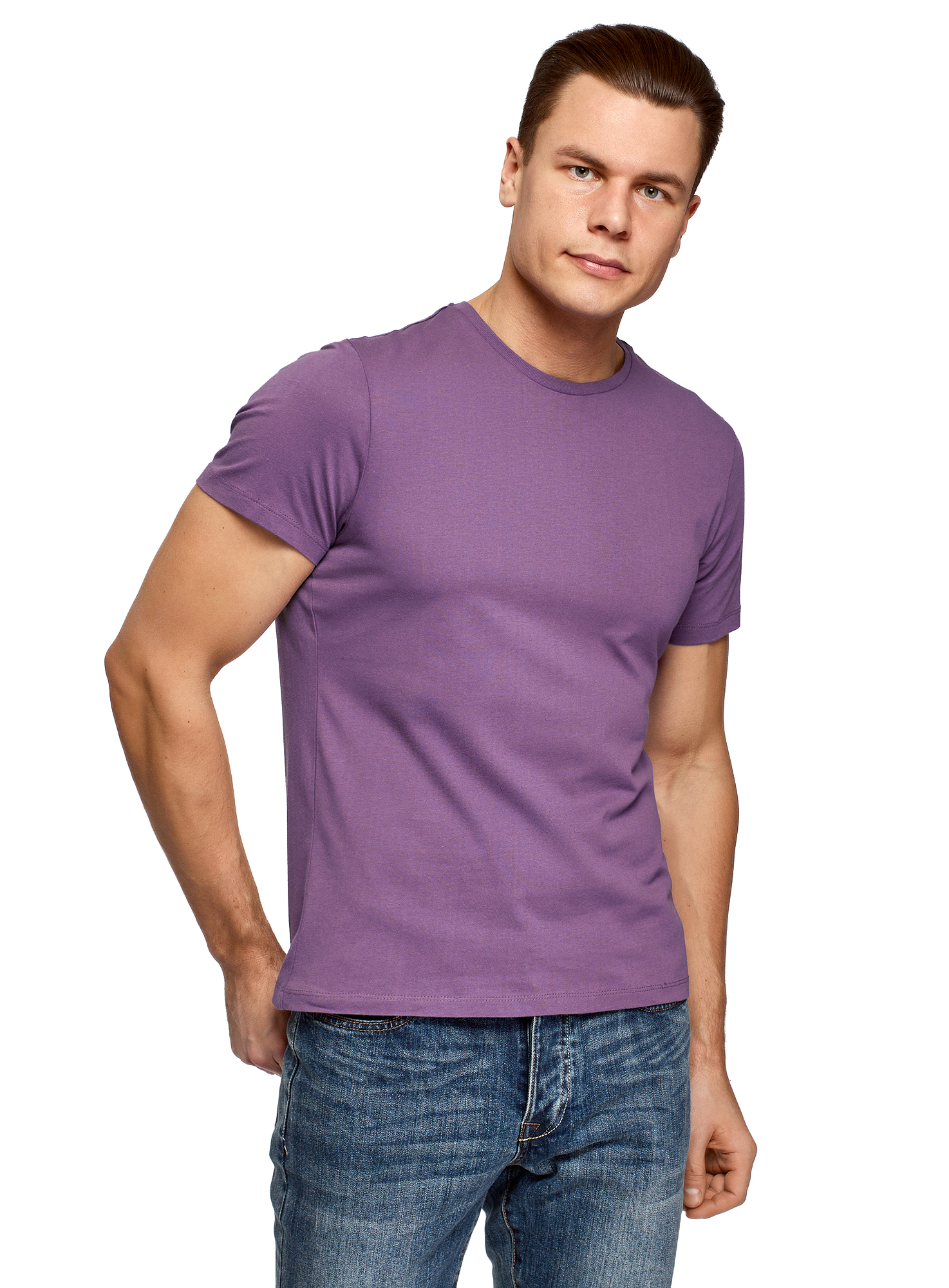 фото Футболка мужская oodji 5b621002m фиолетовая m