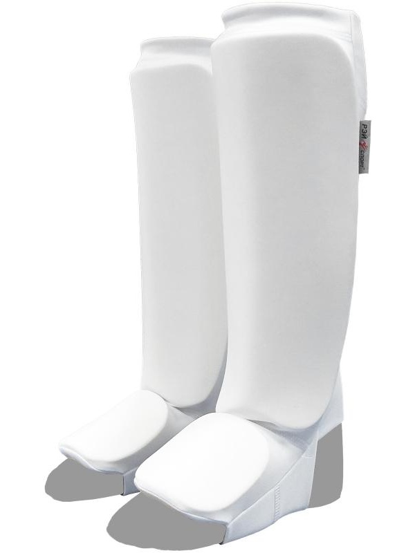 фото Щитки на голень и подъем, р. m, белый рэй-спорт