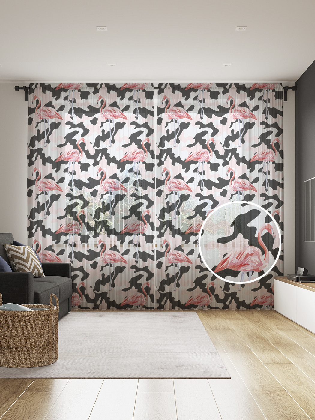 Фототюль JoyArty "Фламинго на пятнах", 145x265см, 2 полотна, лента, 50 крючков, Фламинго на пятнах
Фототюль JoyArty "Фламинго на пятнах", 145x265см, 2 полотна, лента, 50 крючков, Фламинго на пятнах