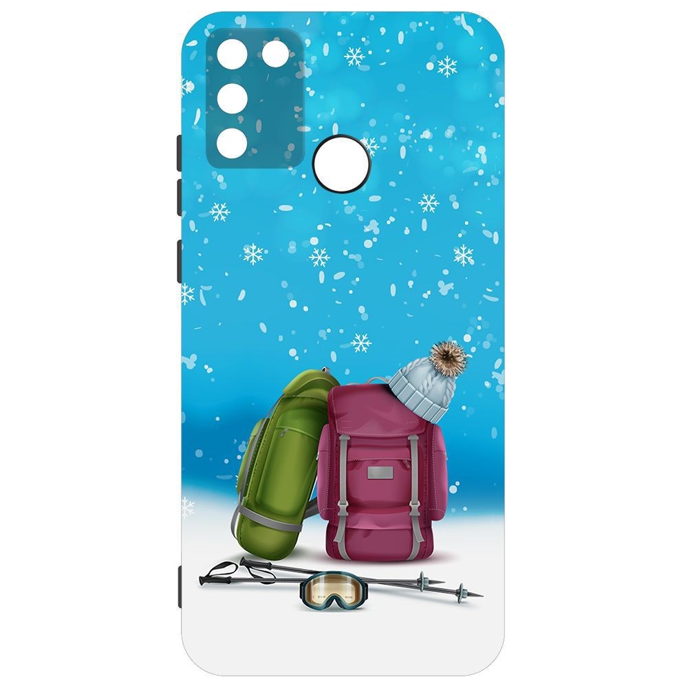 фото Чехол-накладка krutoff софт кейс зимний отпуск для honor 9a черный