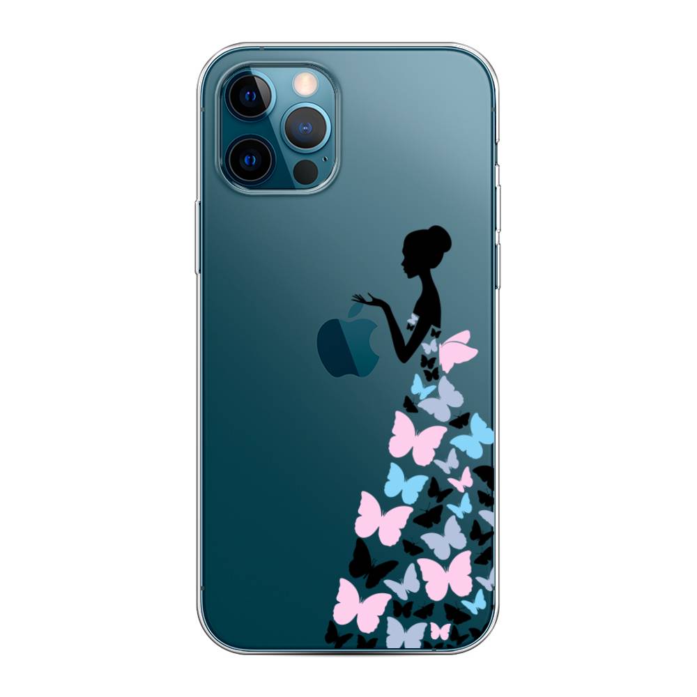 фото Силиконовый чехол "платье из бабочек" на apple iphone 12 pro awog
