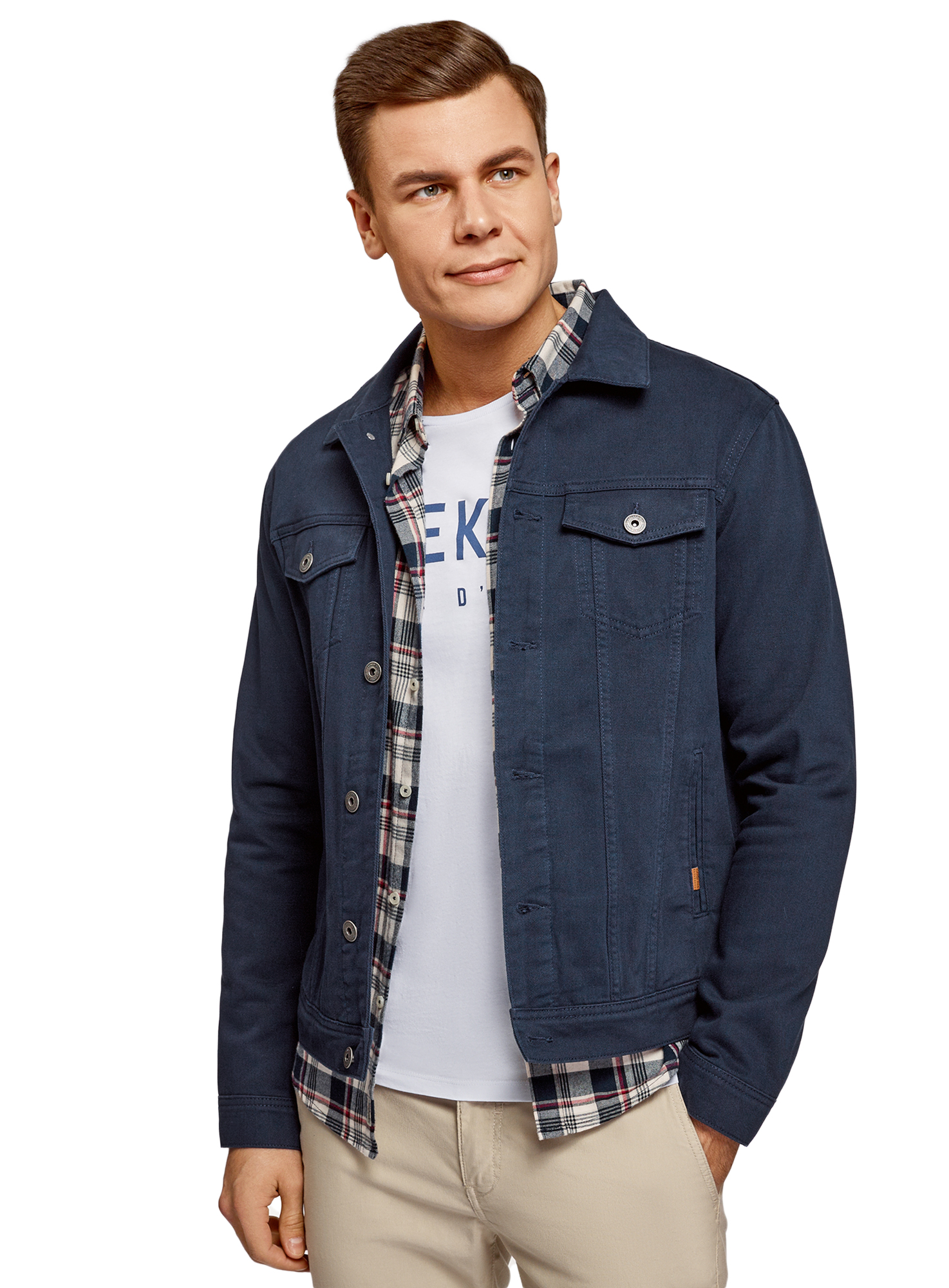 фото Джинсовая куртка мужская oodji 6l300011m синяя l