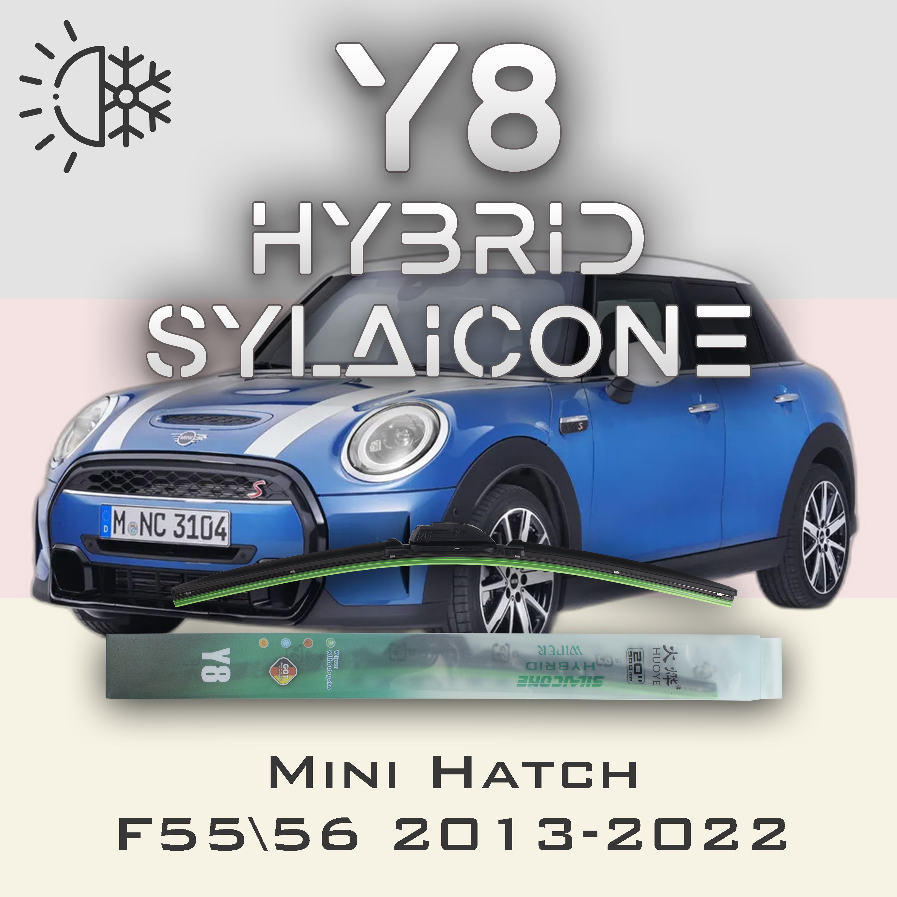 Комплект щеток стеклоочистителя HUOYE Y8-Mini Hatch F56\F55 2013-2022, Y8
Комплект щеток стеклоочистителя HUOYE Y8-Mini Hatch F56\F55 2013-2022, Y8