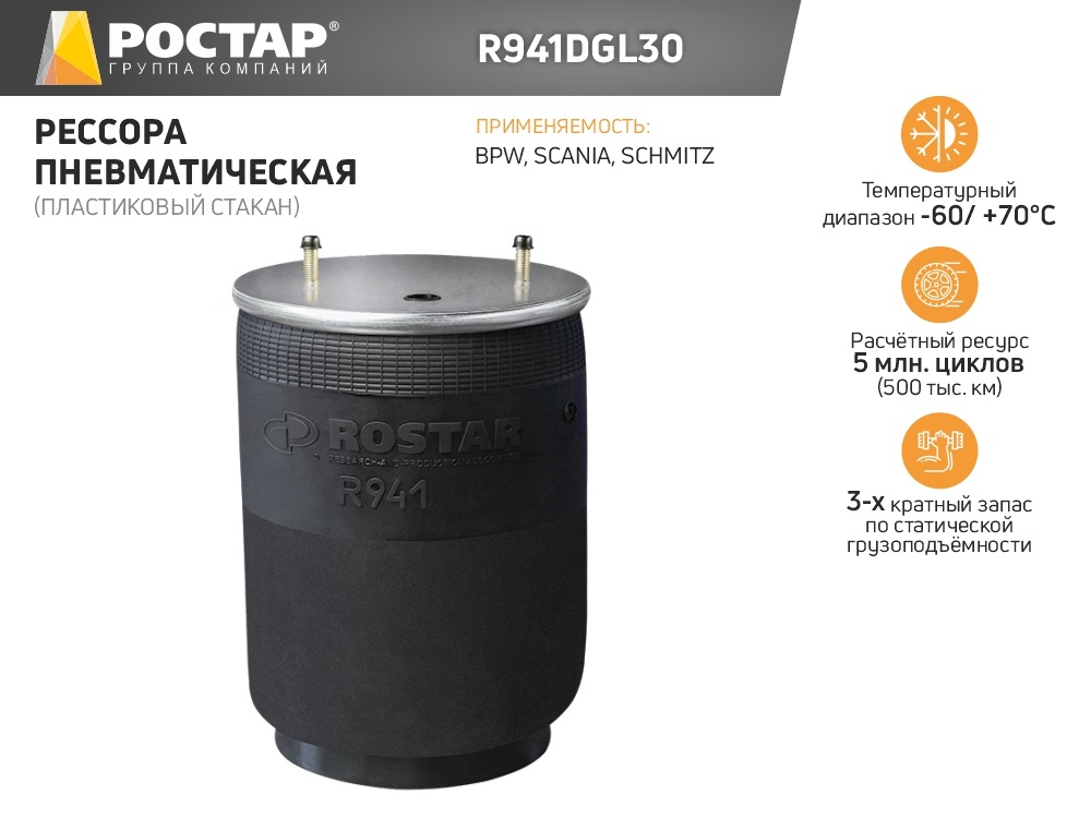 ROSTAR R941DGL30 R941DGL30_пневмопод.со стак. 941MB h523 2шп.M12смещ.25. 1отв.штуц.M22.По
ROSTAR R941DGL30 R941DGL30_пневмопод.со стак. 941MB h523 2шп.M12смещ.25. 1отв.штуц.M22.По