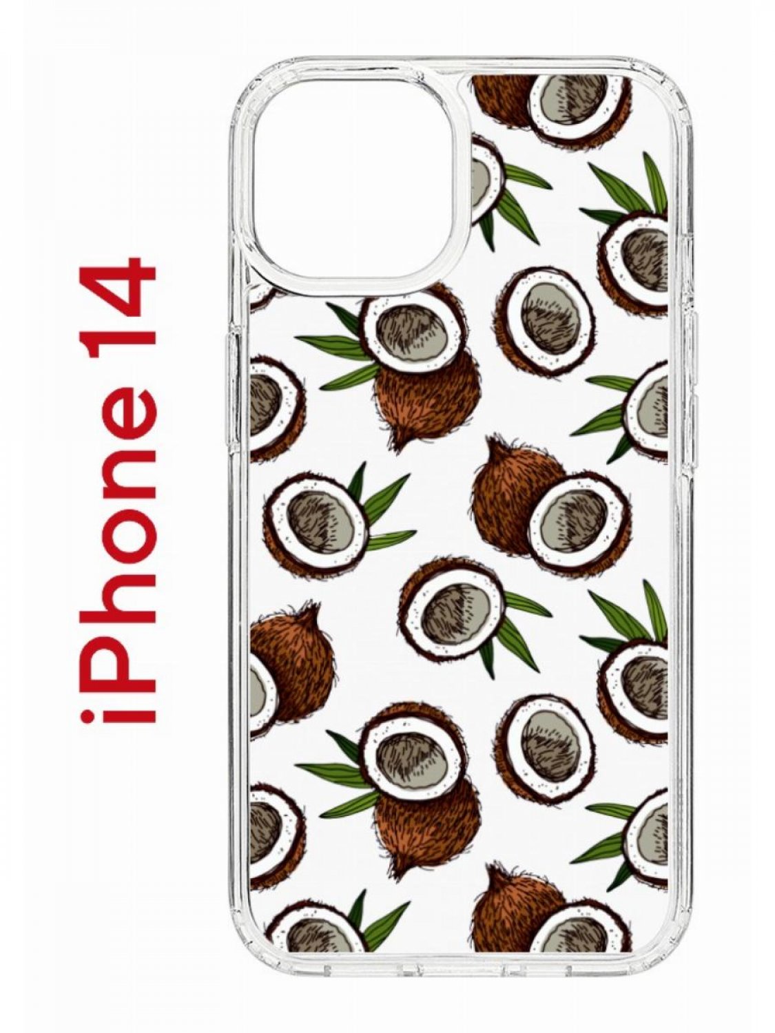Чехол на iPhone 14 с принтом Kruche Print Кокосы, бампер с защитой камеры, Прозрачный;коричневый;зеленый;белый, Айфон 14
Чехол на iPhone 14 с принтом Kruche Print Кокосы, бампер с защитой камеры, Прозрачный;коричневый;зеленый;белый, Айфон 14