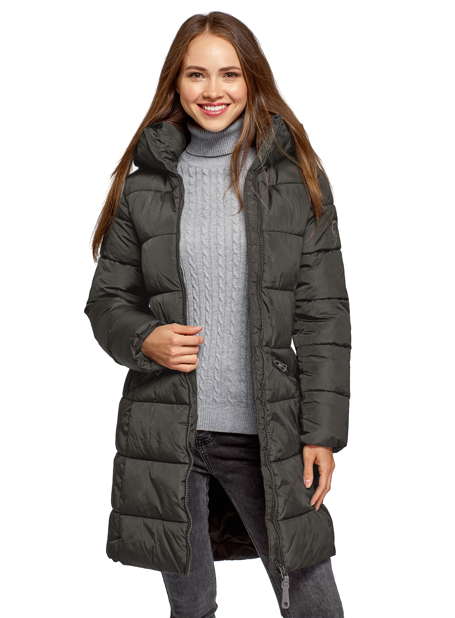 фото Куртка женская oodji 10204071 хаки 36/170