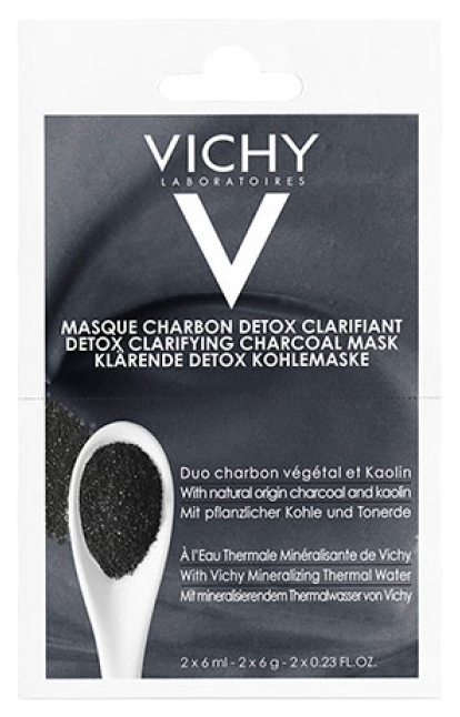 фото Маска для лица vichy detox clarifying charcoal mask 2x6 мл