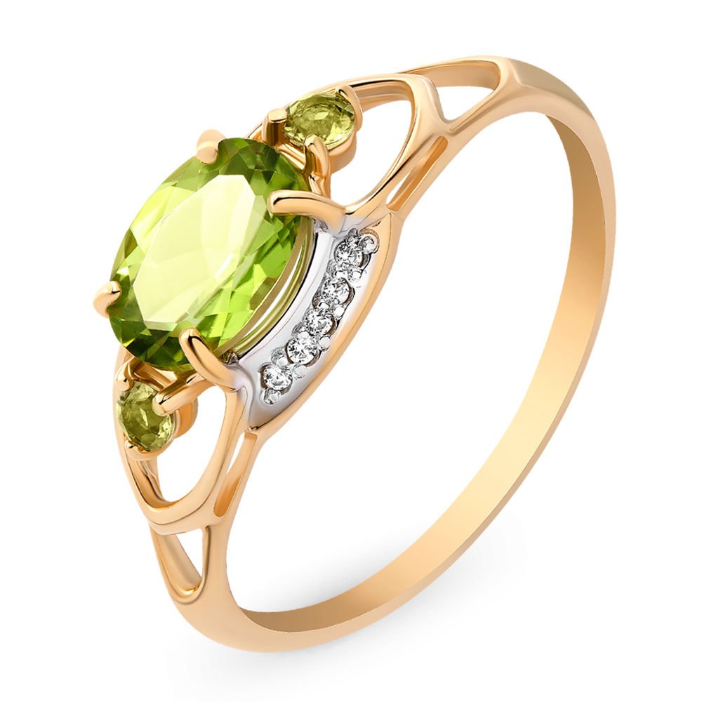 Кольцо женское из красного золота с хризолитом, фианитом 585Gold 201008000, р. 16,5, 201008000
Кольцо женское из красного золота с хризолитом, фианитом 585Gold 201008000, р. 16,5, 201008000