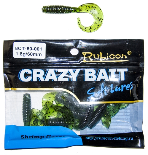 Силиконовая приманка RUBICON Crazy Bait CT 1.8g, 60mm, цвет 001 (10 шт), Зеленый, Crazy Bait CT
Силиконовая приманка RUBICON Crazy Bait CT 1.8g, 60mm, цвет 001 (10 шт), Зеленый, Crazy Bait CT