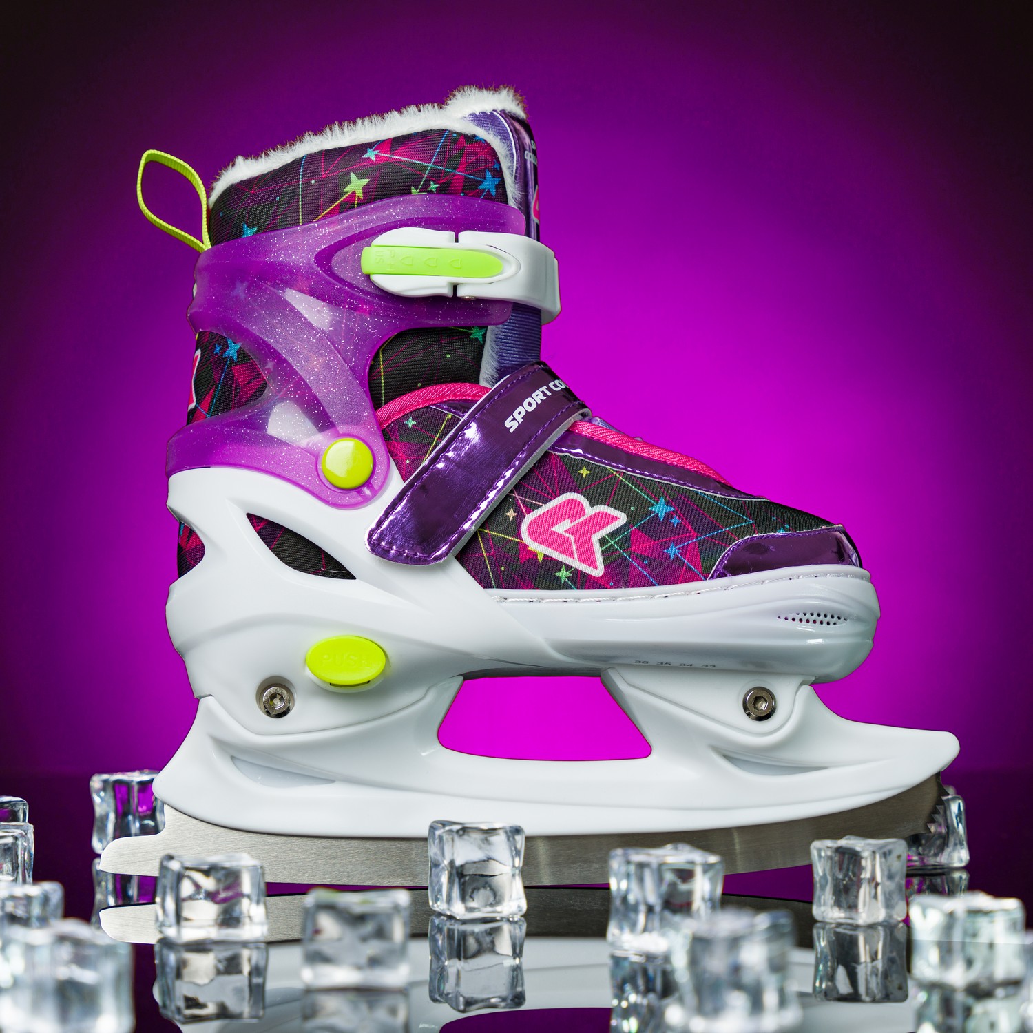 Коньки ледовые раздвижные SPORT COLLECTION Violet с мехом 25-28, Фиолетовый, СК-SK1101
Коньки ледовые раздвижные SPORT COLLECTION Violet с мехом 25-28, Фиолетовый, СК-SK1101