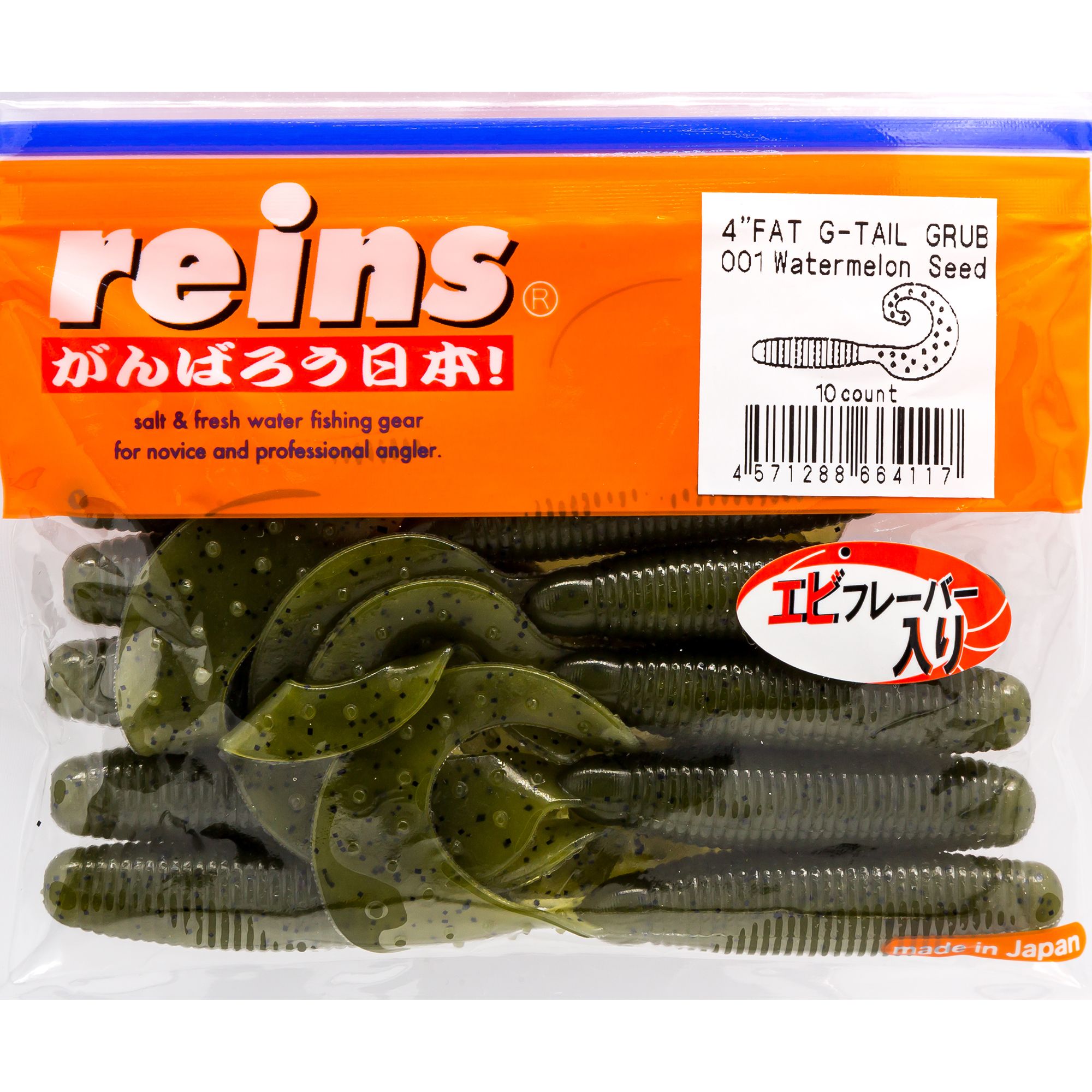 Силиконовая приманка Reins Fat Gtail Grub 105 мм цвет 001 Watermelon Seed 10 шт, Fat Gtail Grub
Силиконовая приманка Reins Fat Gtail Grub 105 мм цвет 001 Watermelon Seed 10 шт, Fat Gtail Grub