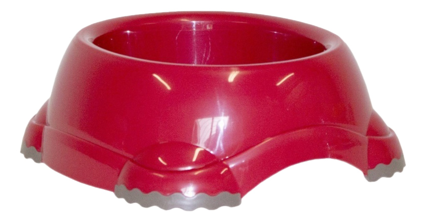 фото Одинарная миска для кошек moderna, пластик, красный, 0.315 л