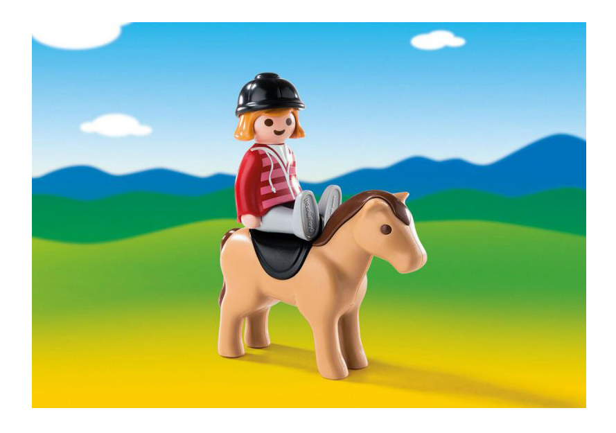 фото Игровой набор playmobil 1.2.3.: наездница с лошадью