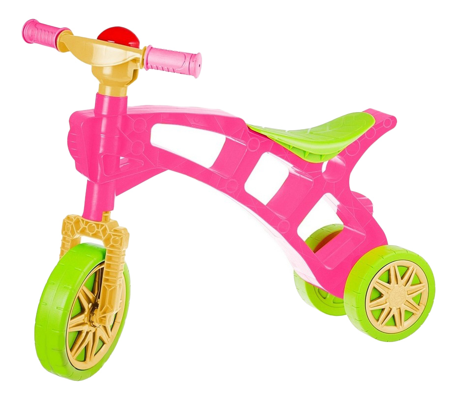 фото Каталка-беговел cамоделкин с клаксоном зелено-розовая 5568 r-toys