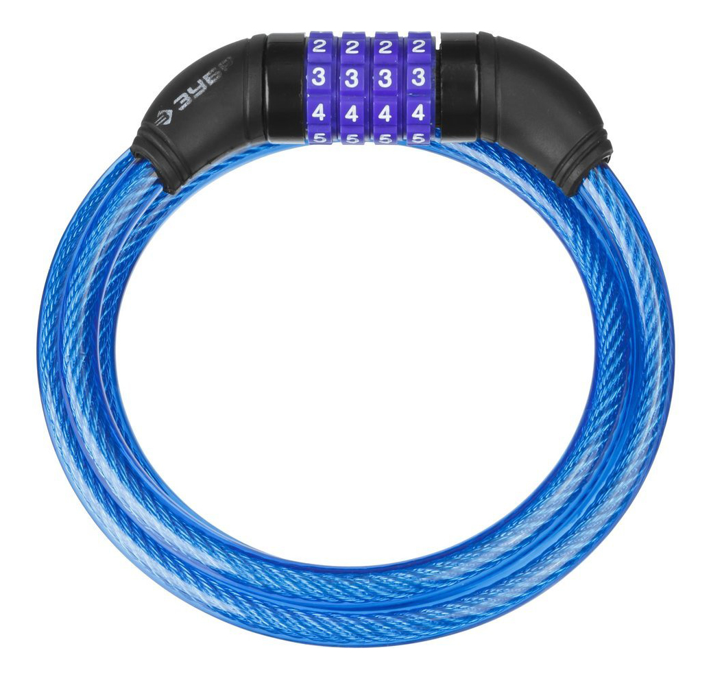 Велозамок Зубр ПРОФЕССИОНАЛ 37262-65, Синий;черный, Велозамок кодовый 650 мм 
Велозамок Зубр ПРОФЕССИОНАЛ 37262-65, Синий;черный, Велозамок кодовый 650 мм