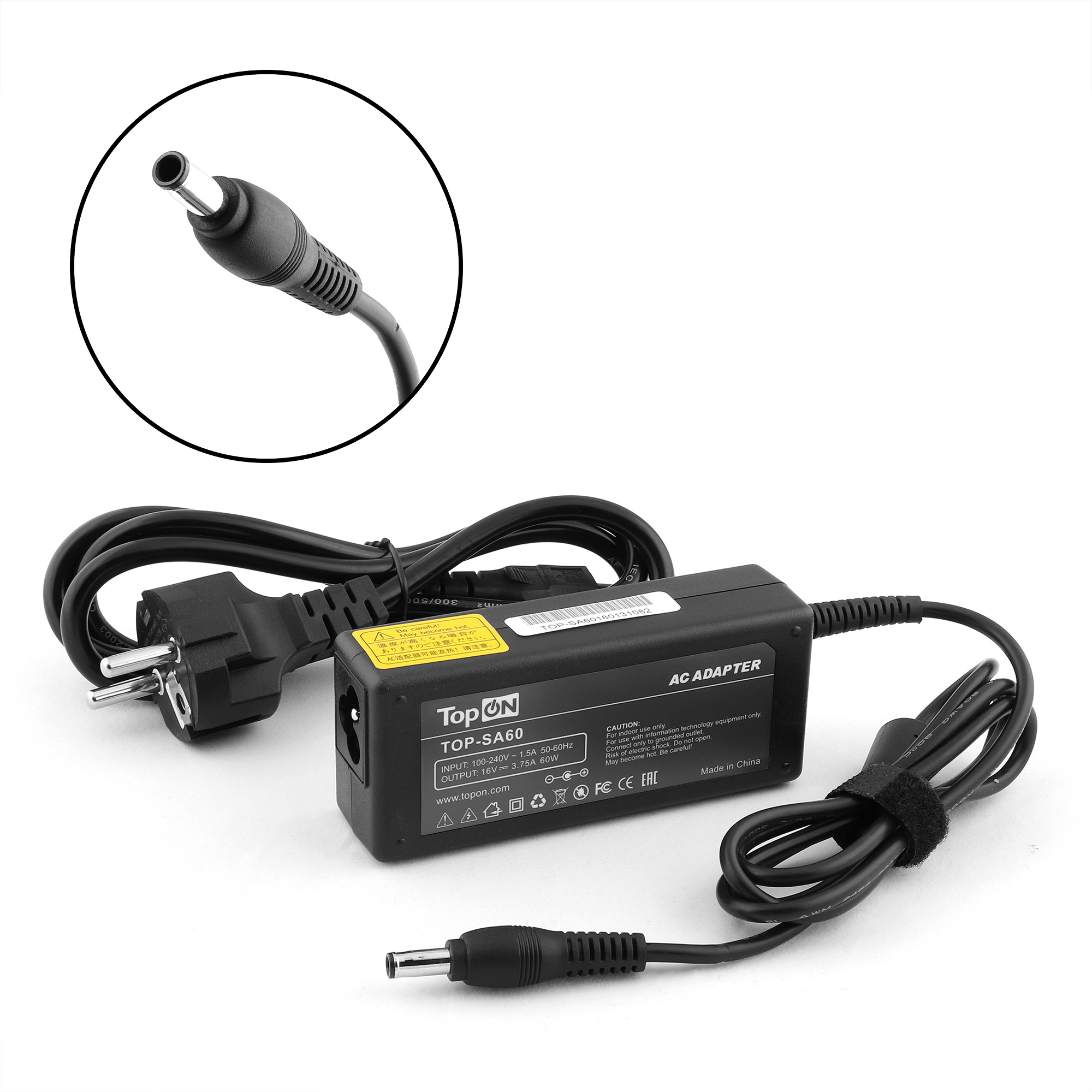 фото Блок питания topon для tft монитора samsung syncmaster 16v 3.75a (5.5 х 3.0mm) 60w