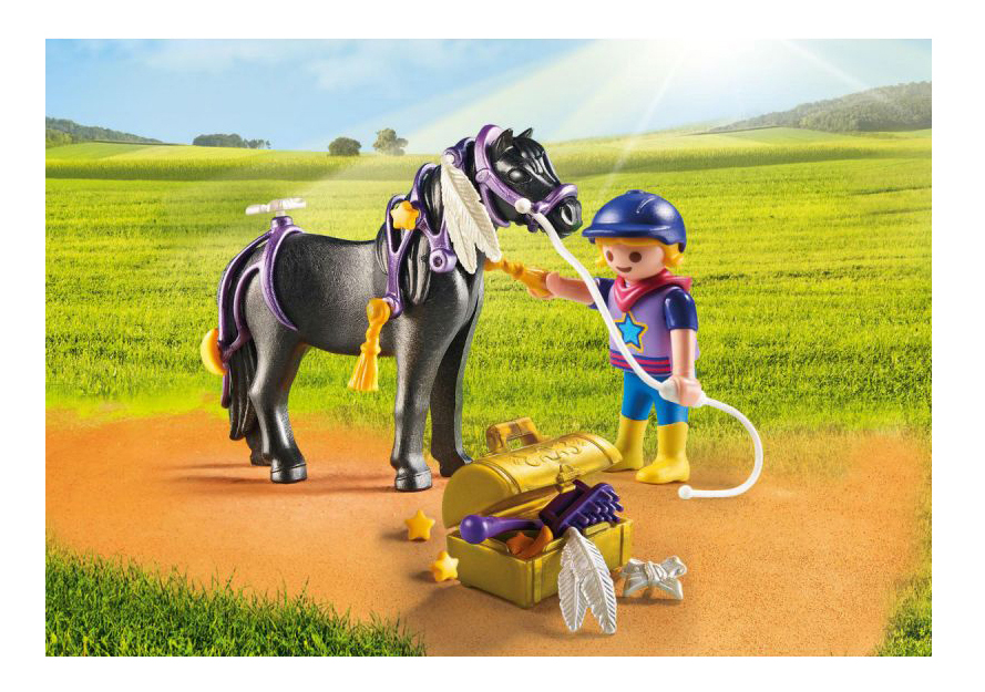 фото Игровой набор playmobil playmobil ферма пони: конюх с пони звездочка