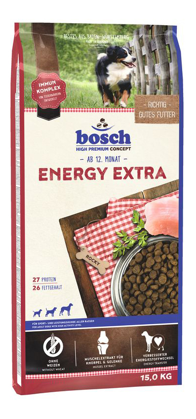 Сухой корм для собак Bosch Extra Energy, для охотничьих, домашняя птица, 15кг, Extra Energy
Сухой корм для собак Bosch Extra Energy, для охотничьих, домашняя птица, 15кг, Extra Energy