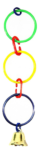 фото Подвеска для птиц дарэлл, кольца с колокольчиком, 22см